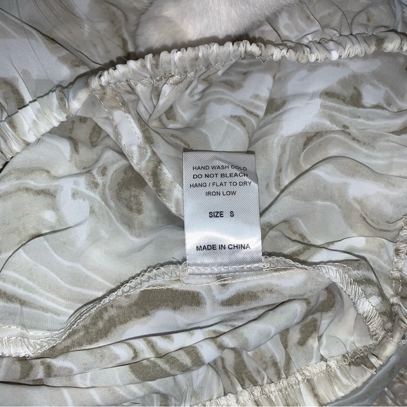 12th Tribe x TheSaltyBlonde Wide Sleeve Blouse Wrap Front Beige Groovy Size S - Picture 8 of 8